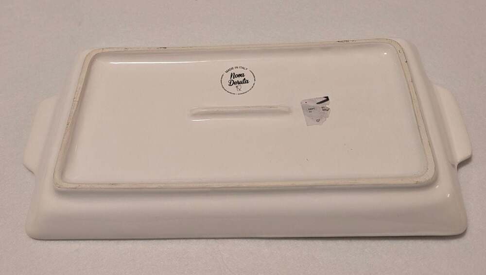 Nova Deruta Ricco Pattern Rectangular Handled Serving Tray Made in Italy 11x7 - Picture 5 of 7